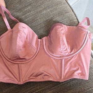 Target Auden Dusty Rose Satin Longline Bustier Bra